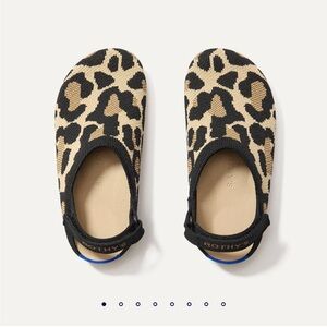 Rothy's Kids Black and Tan Leopard clogs
